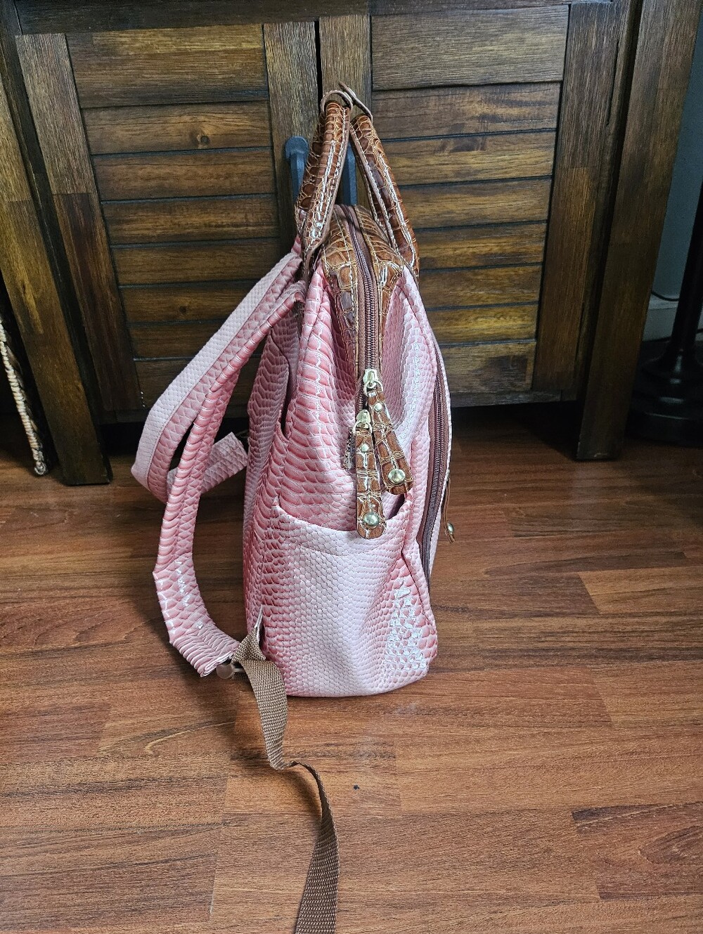 NWT Samantha Brown Ttavel Backpack Pink/Brown - Picture 4 of 10